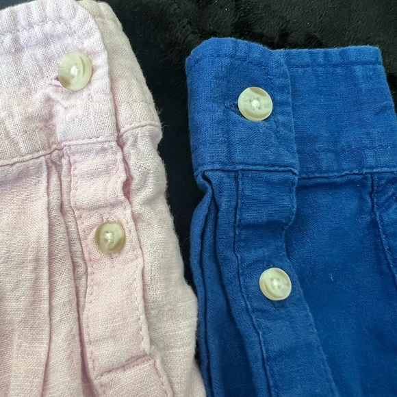 Gymboree Light Pink and blue Linen-Blend Shirt set - Picture 2 of 5